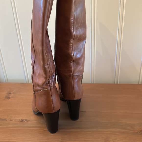 Aldo leather boots -  beautiful cognac brown size  7.5  US. Euro 38 - Picture 5 of 9